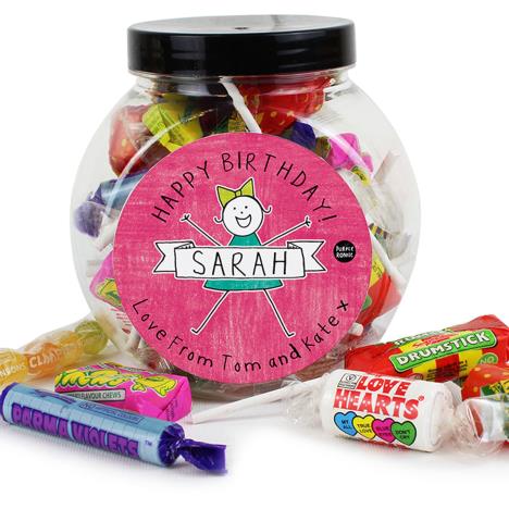 Personalised Purple Ronnie For Her Celebration 250g Sweet Jar £8.99